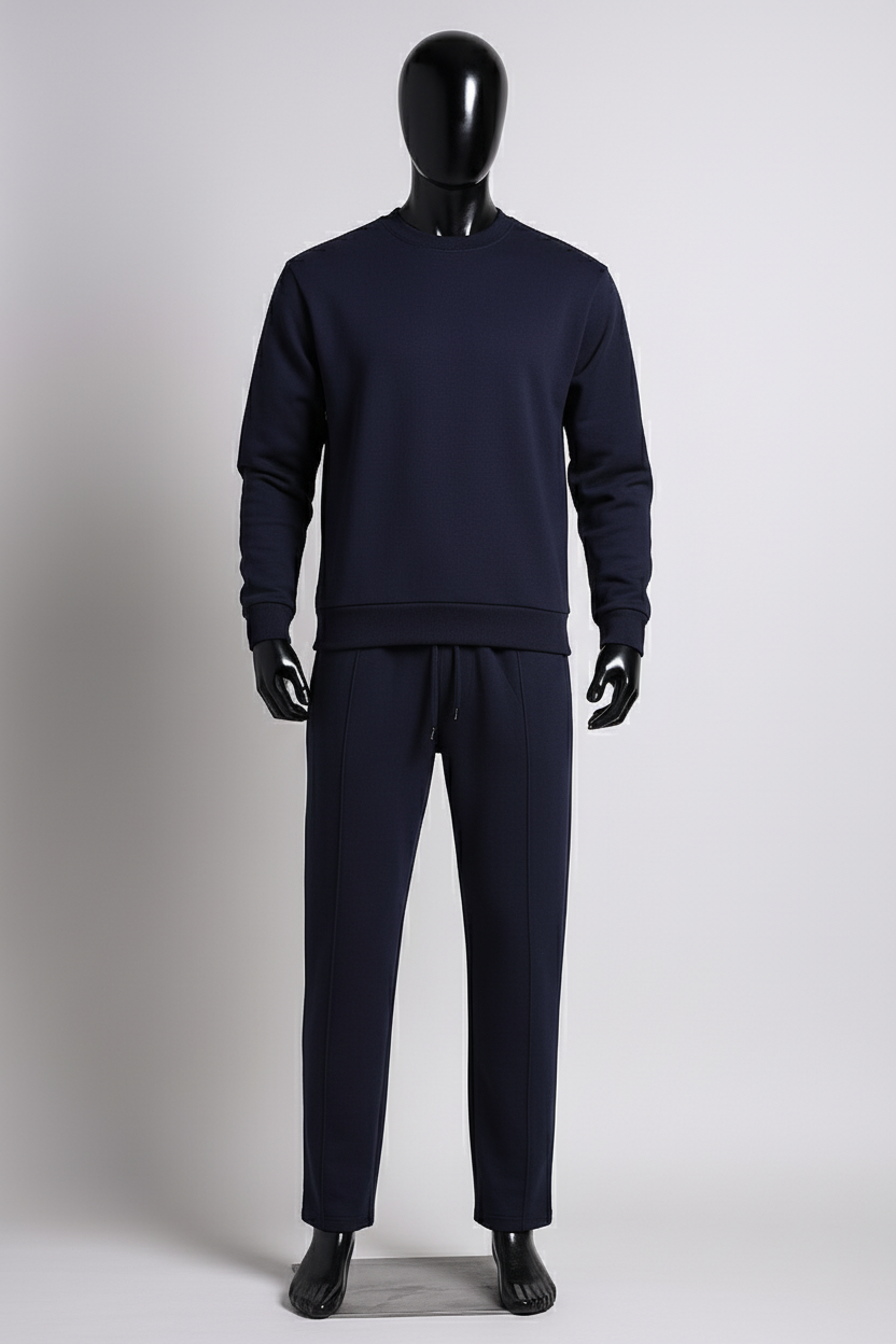 Stye Horizon Men's Sweatshirt & Jogger Two-Piece Set, Casual Drawstring Tracksuit