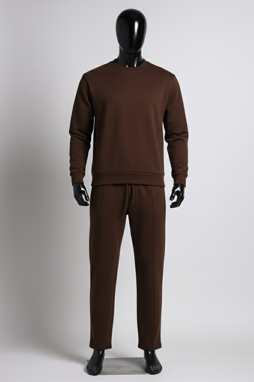 Stye Horizon Men's Sweatshirt & Jogger Two-Piece Set, Casual Drawstring Tracksuit
