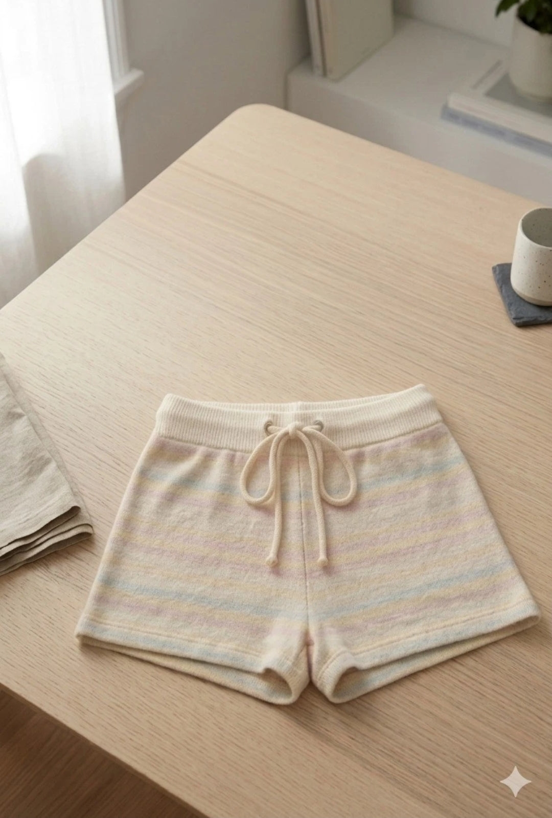 STYLE HORIZONS WOMENS STRIPED SHIRT AND SHORTS SET, CASUAL COMFY SHORT SLEEVE.