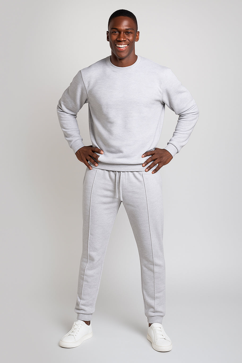 Stye Horizon Men's Sweatshirt & Jogger Two-Piece Set, Casual Drawstring Tracksuit