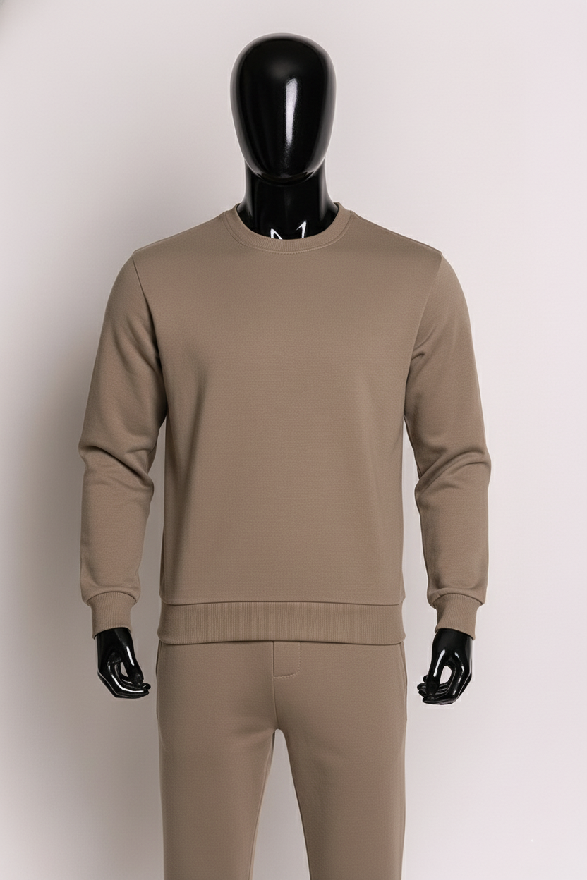 Stye Horizon Men's Sweatshirt & Jogger Two-Piece Set, Casual Drawstring Tracksuit